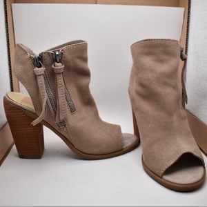 Taupe Open Toed Booties